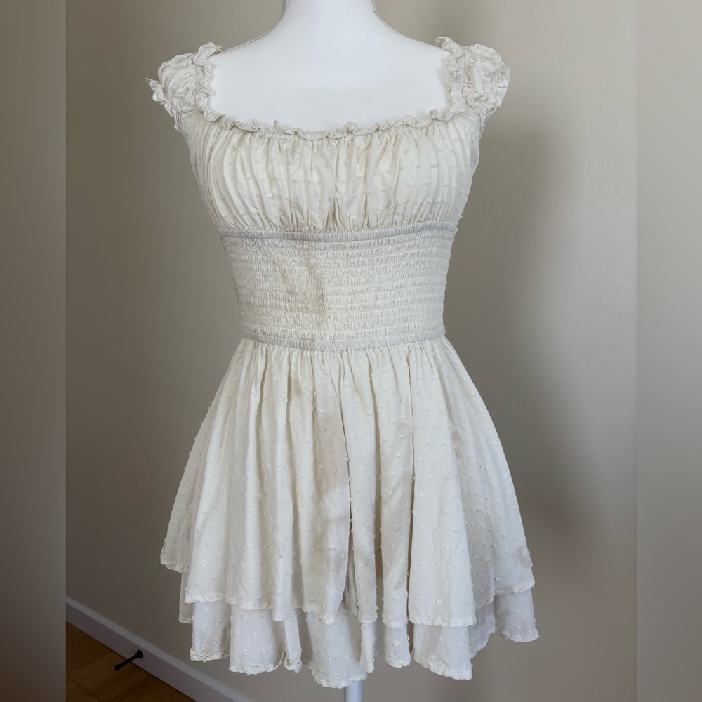 Urban Outfitters Cream Sleeveless Romper